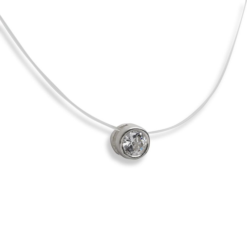 ANDREA COGGIOLA JOYAS - Collar Invisible Punto De Luz 45cm Plata Fina 925
