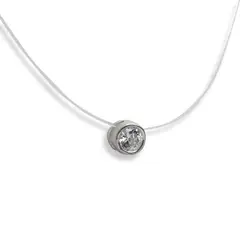 ANDREA COGGIOLA JOYAS - Collar Invisible Punto De Luz 45cm Plata Fina 925