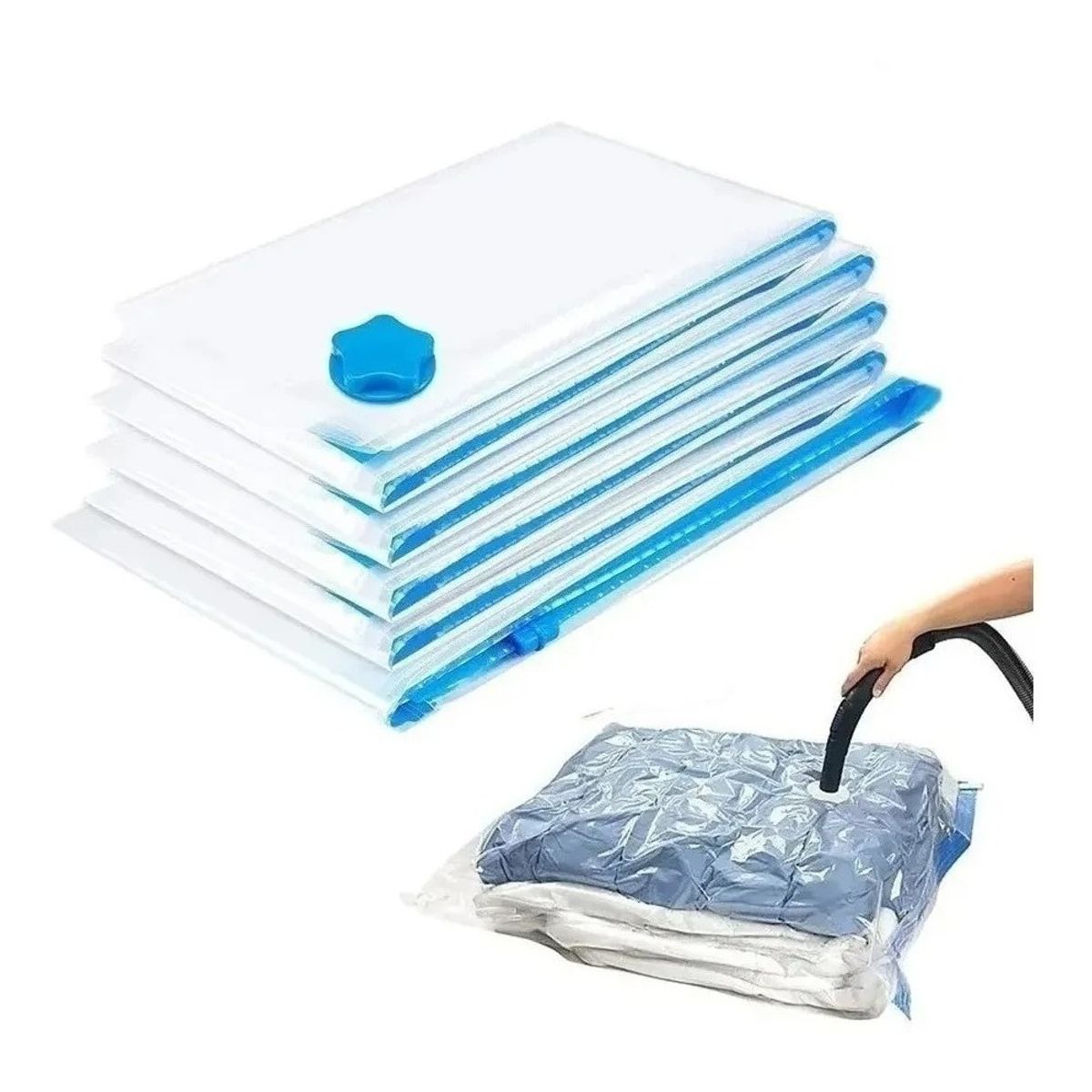 GENERICO - Pack x12 Bolsas Al Vacio Comprimir Ropa 70 x 110 Ahorra Espacio