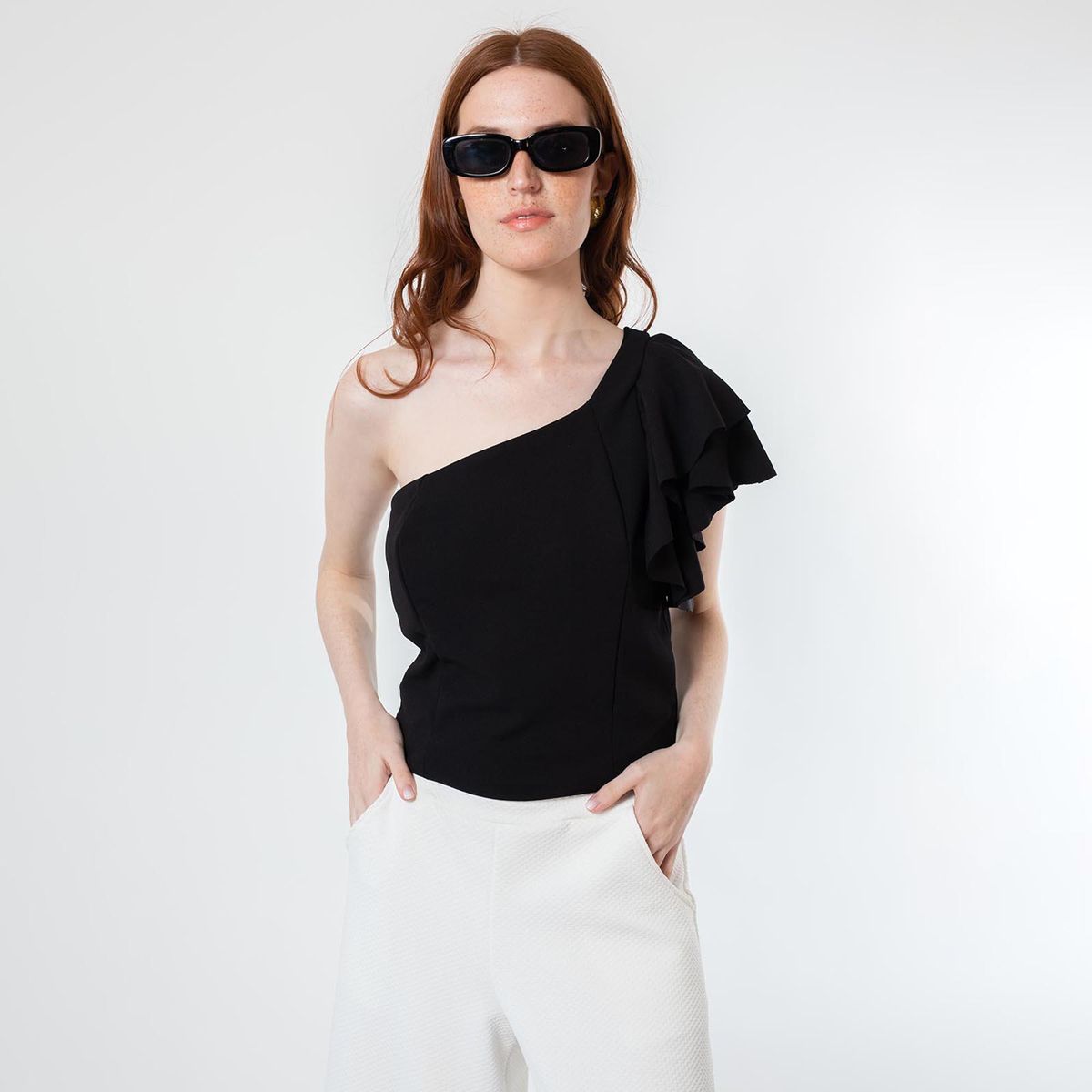NATALIA SEGUEL - Crop Top Hada Negro Natalia Seguel