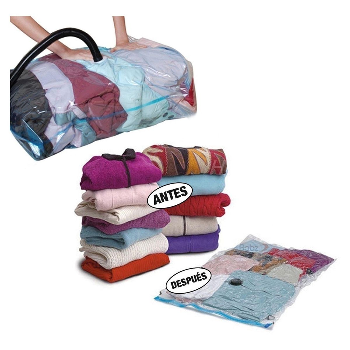 GENERICO - Pack x12 Bolsas Al Vacío 7'0 x100  Comprimir Ropa Ahorra Espacio