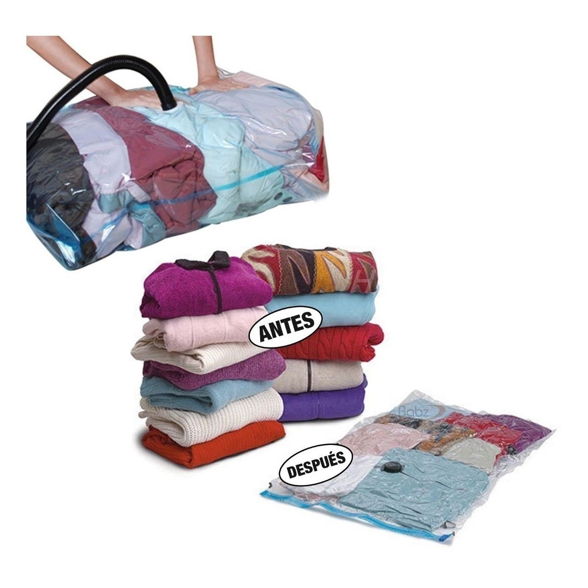 GENERICO - Pack x12 Bolsas Al Vacío 7'0 x100  Comprimir Ropa Ahorra Espacio