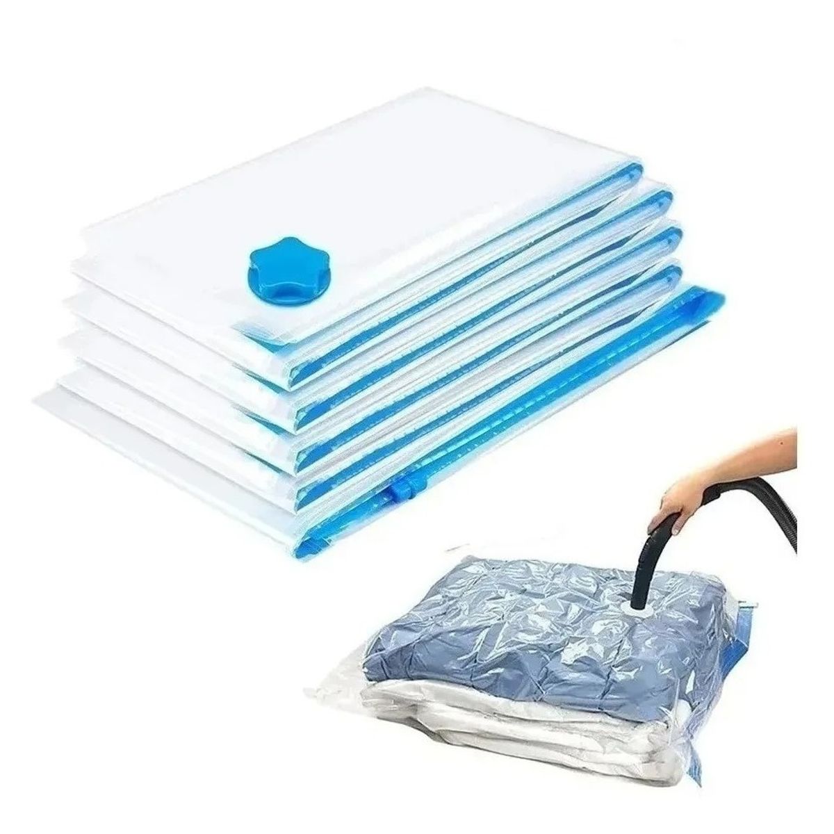 GENERICO - Pack x12 Bolsas Al Vacío 7'0 x100  Comprimir Ropa Ahorra Espacio