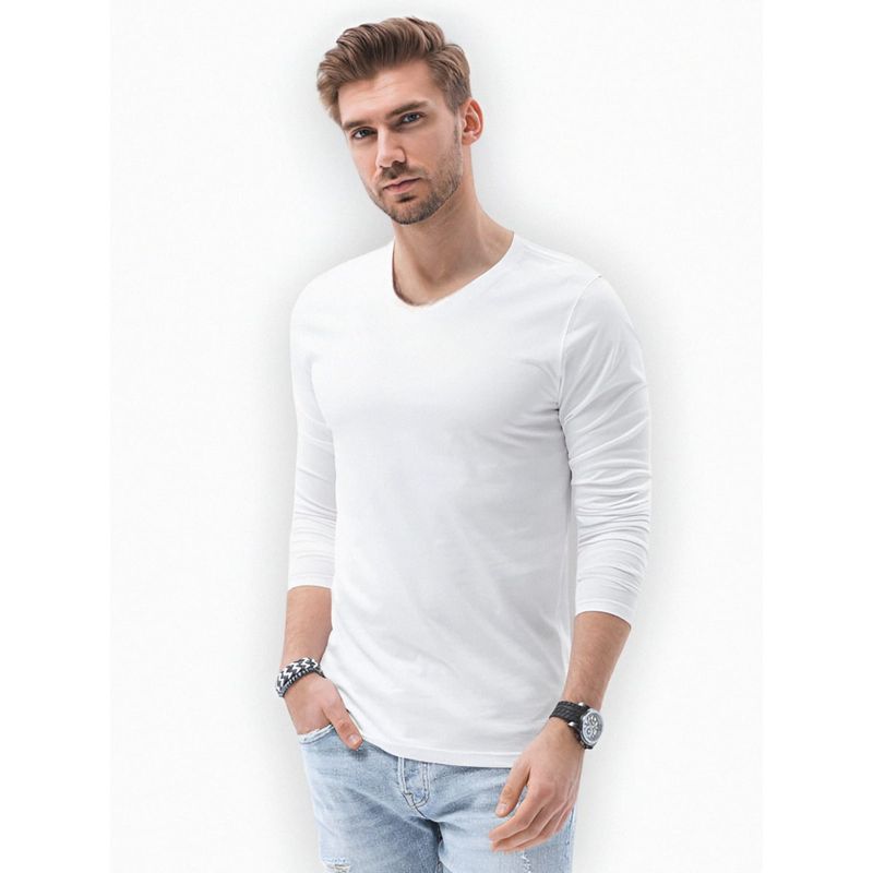 MROTTO - Polera Hombre Manga Larga Regular Fit Cuello Redondo