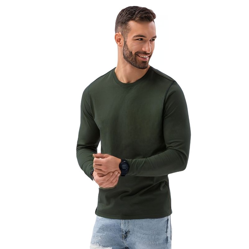 MROTTO - Polera Hombre Manga Larga Regular Fit Cuello Redondo
