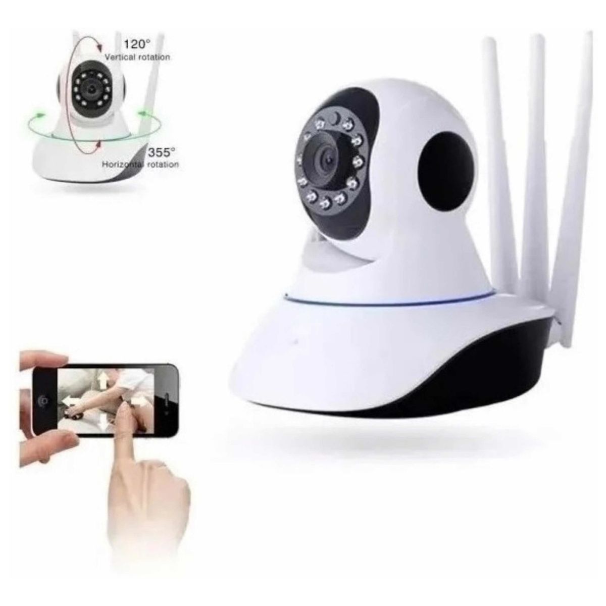 GENERICO - Cámara Ip Vigilancia Robotizada 360 Grados Wifi Hd