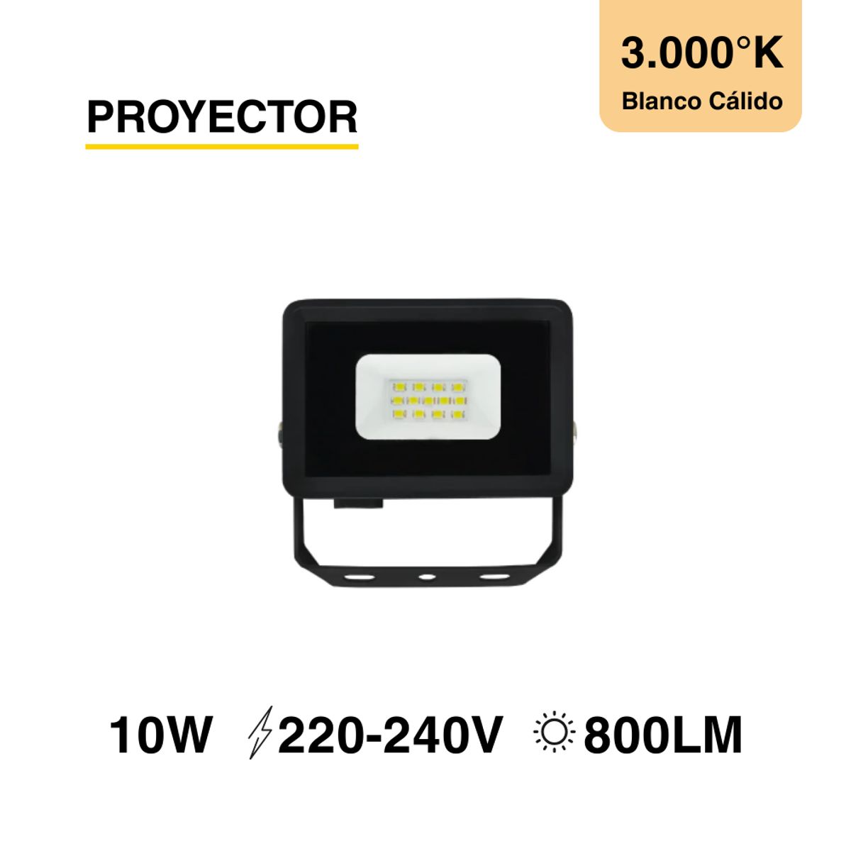 DEMASLED - Foco Reflector LED Proyector 10W Blanco Cálido  DEMASLED