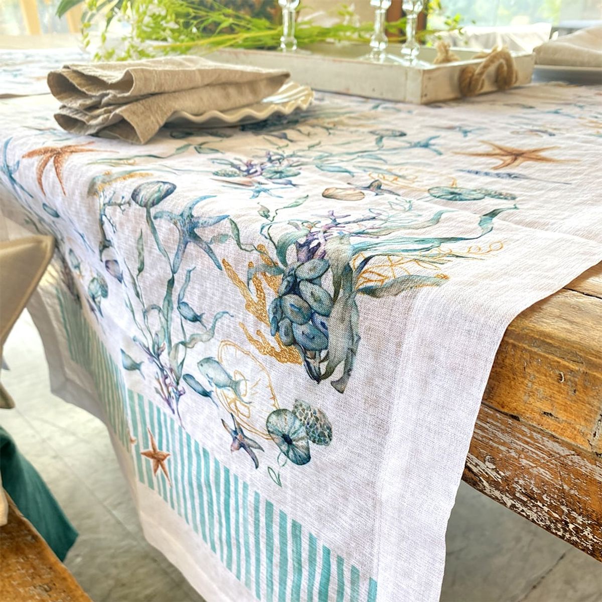 TUYO PRINT - Camino de mesa velo organza - Papua