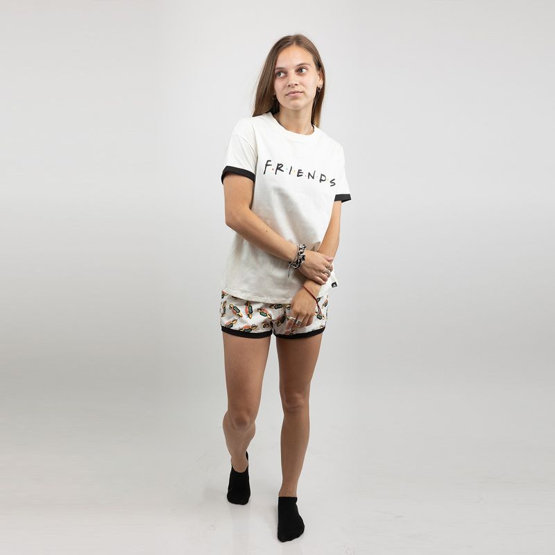 WARNER BROS - Pijama Mujer Classic Name Crema Friends