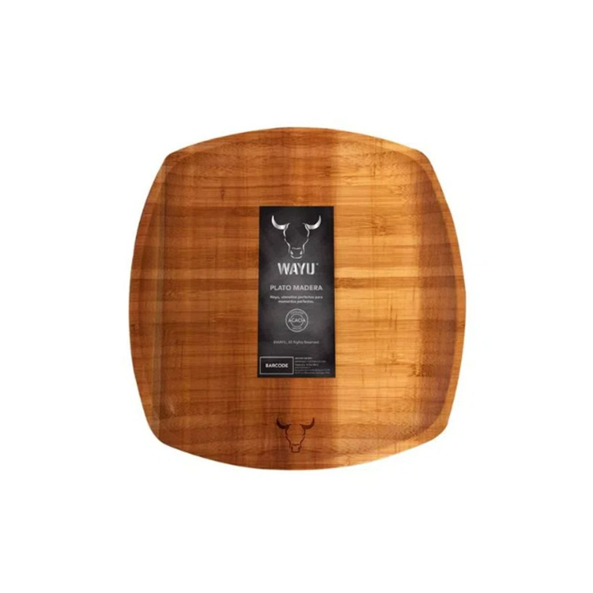 WAYU - PLATO MADERA CUADRADO WAYU-MIMBRAL