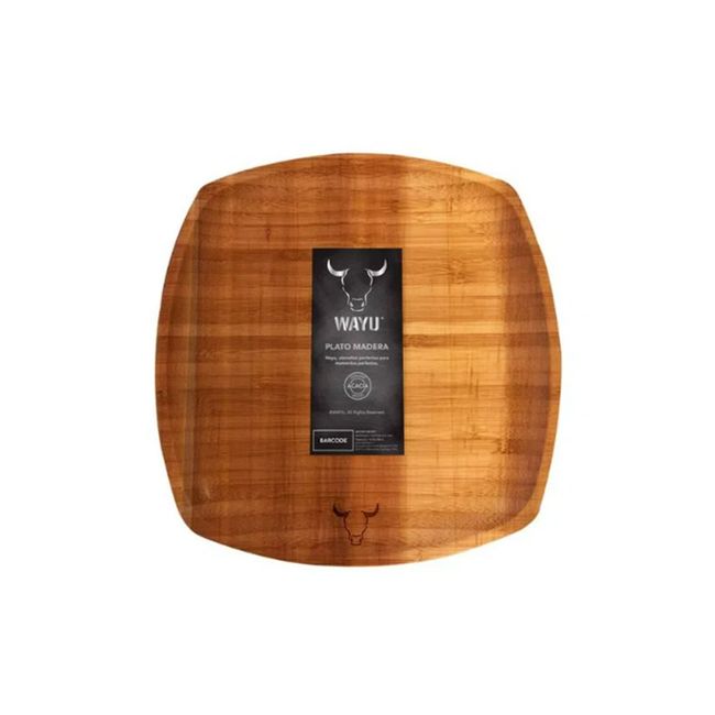 WAYU - PLATO MADERA CUADRADO WAYU-MIMBRAL
