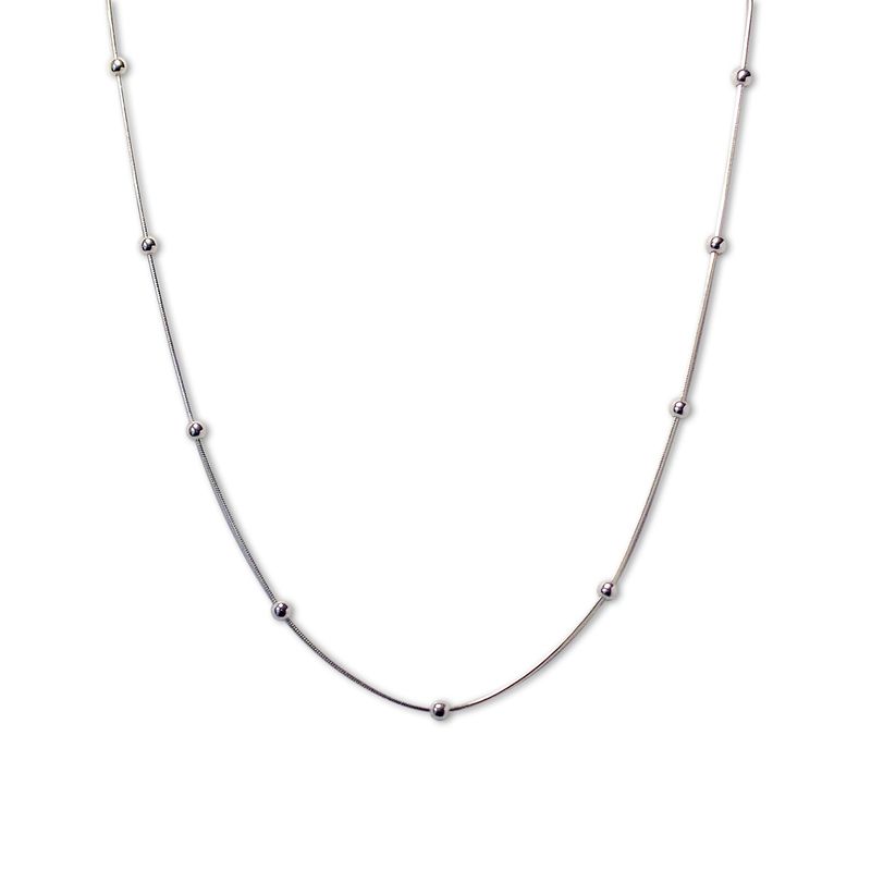 ANDREA COGGIOLA JOYAS - Collar Bolitas Cadena Cola Topo Plata Fina 925.