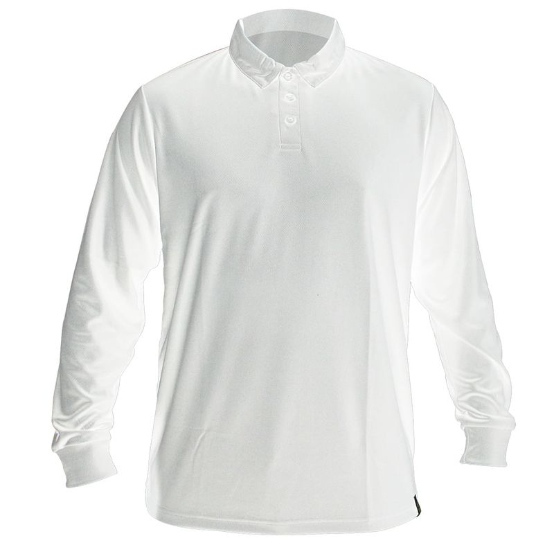 QUEBEC - Polera Cooldry Quebec Manga Larga Blanca