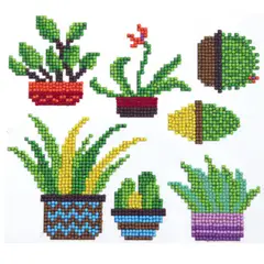 GENERICO - Kit stickers Pintura por Diamantes - Plantas