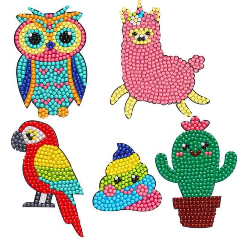 GENERICO - Kit stickers Pintura por Diamantes - Animales y plantas