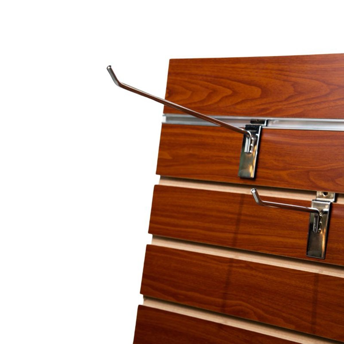 CITYSHOP - Pack 30 Ganchos Metálicos Cromados para Panel Ranurado 15 cm