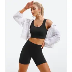 YOGAIWALU - Conjunto Deportivo Top Calza 2 Piezas Canalé