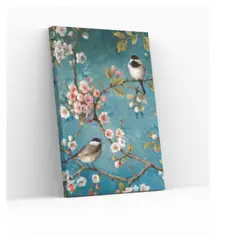 GENERICO - Pintura diamante Pajaros y flores - 40x50 cm - Enmarcado