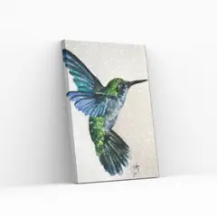 GENERICO - Pintura diamante Colibrí 25x35 cm - Diamantes cuadrados - Enmarcado