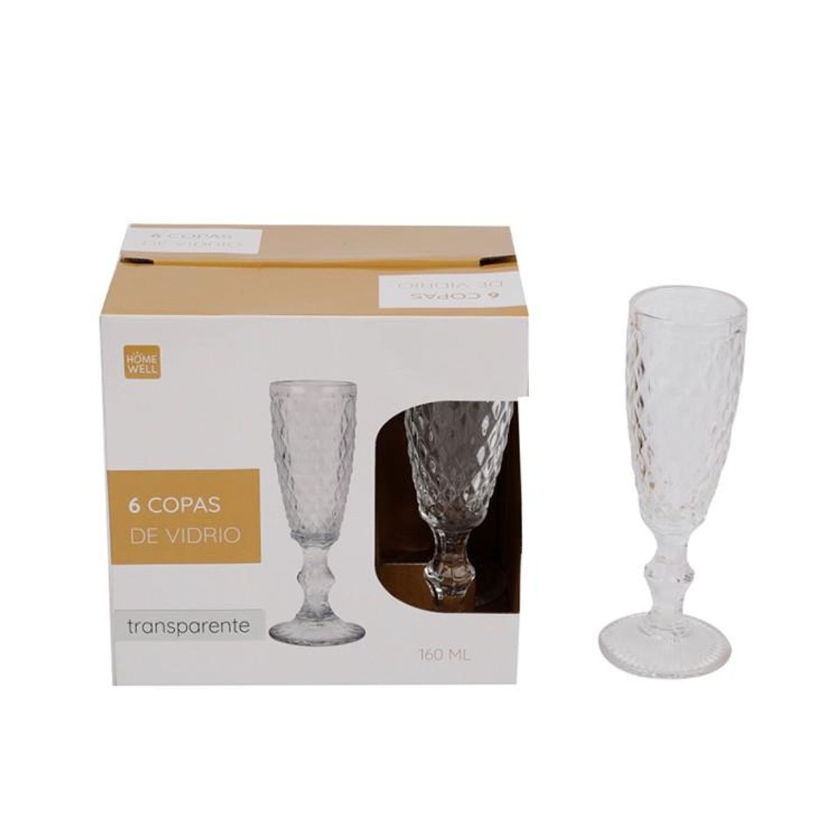 IMAHE - SET 6 COPAS VIDRIO TRANSPARENTE 160 ML IMAHE