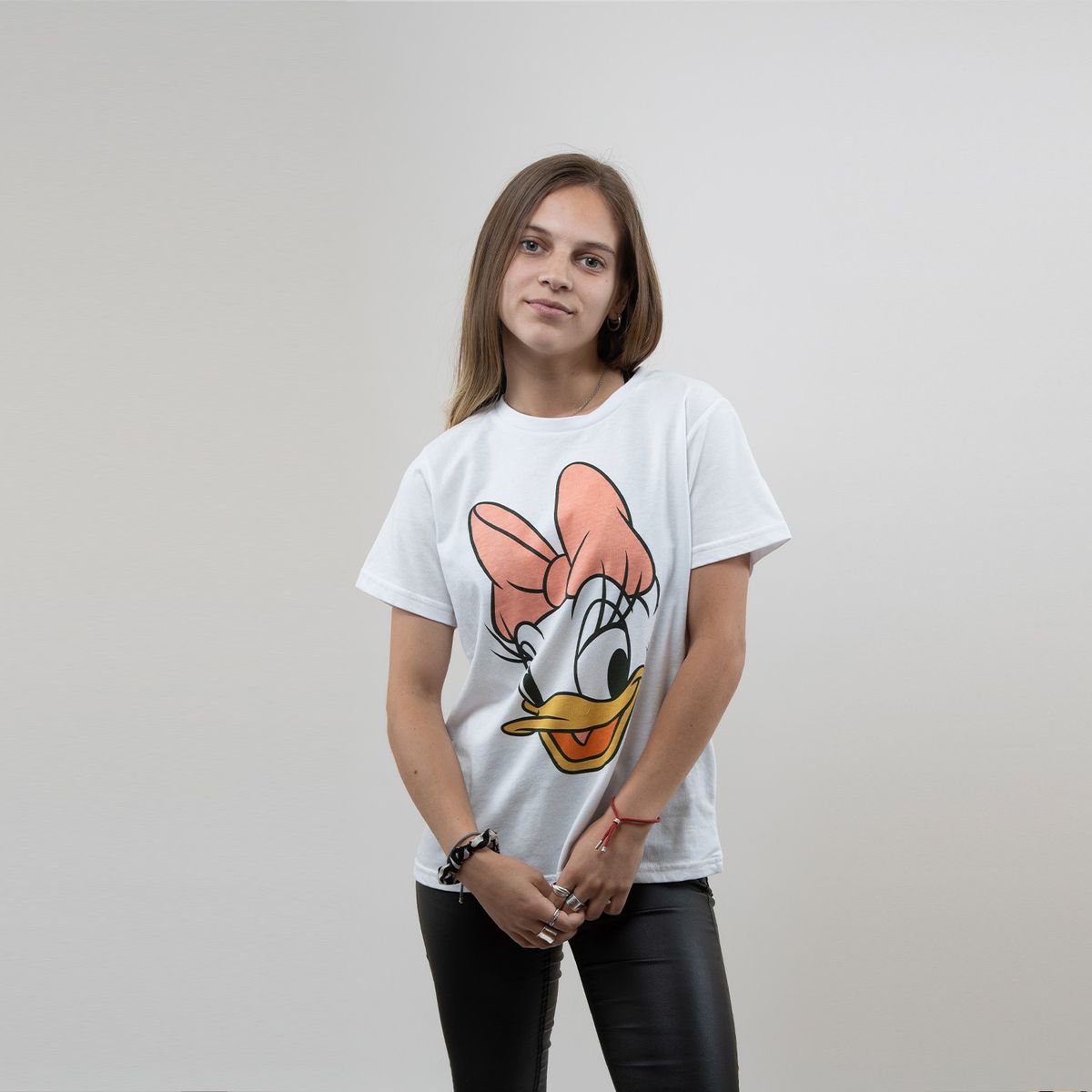 DISNEY - Polera Mujer Mickey Daisy Face Blanco Disney