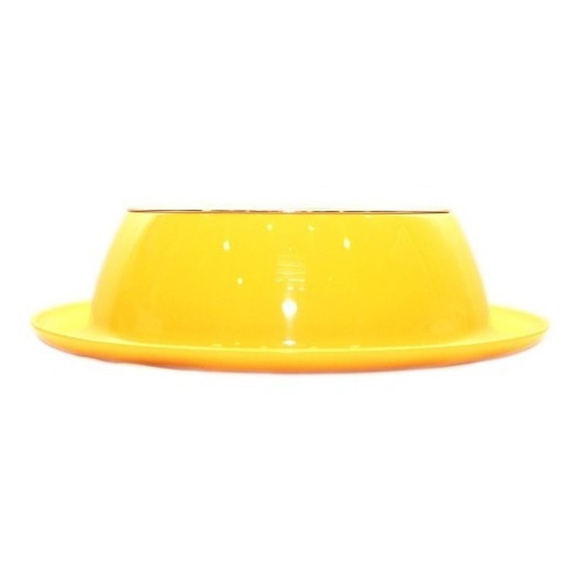 MASCAN - Plato Melamina Anti-hormigas Amarillo Talla M Perro