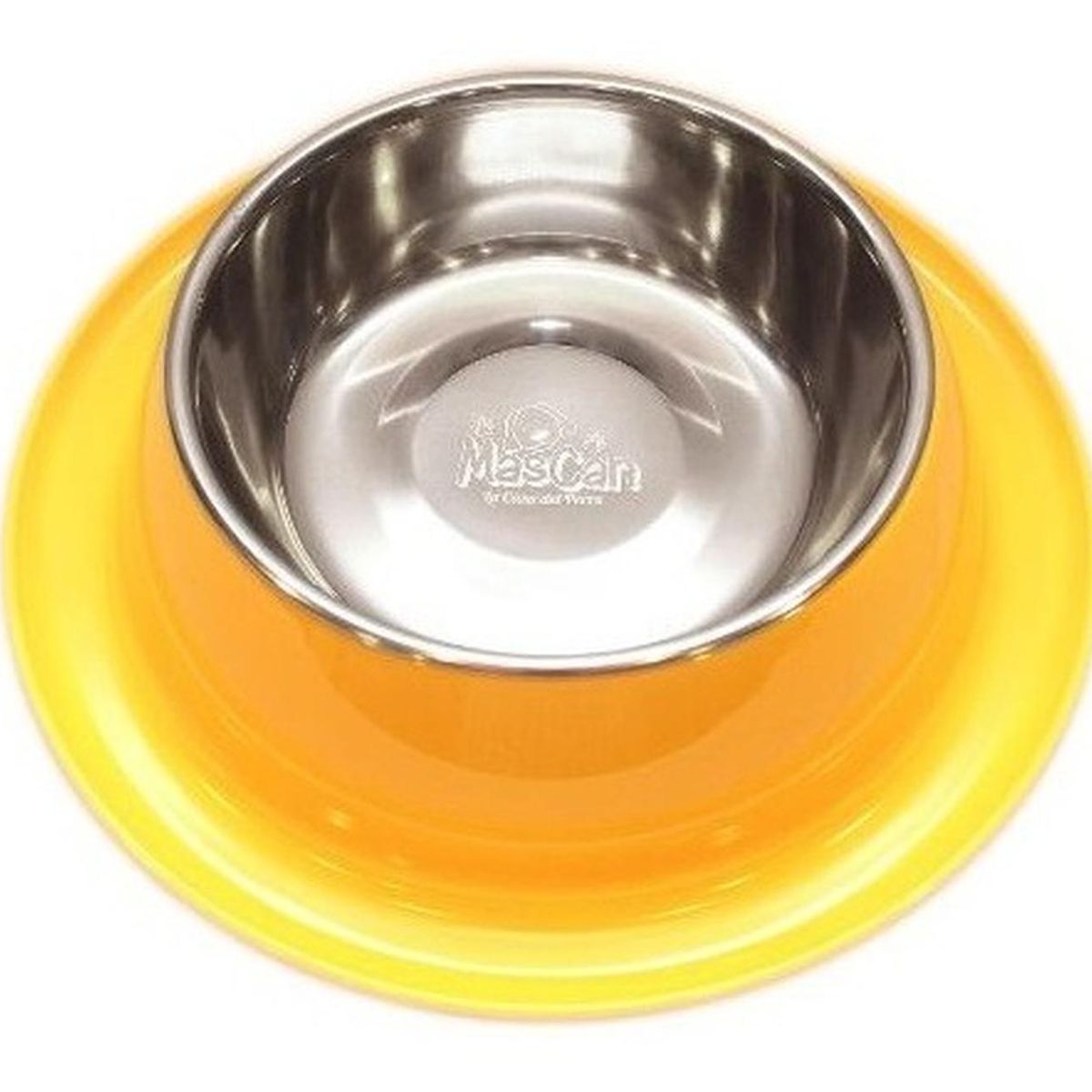 MASCAN - Plato Melamina Anti-hormigas Amarillo Talla M Perro