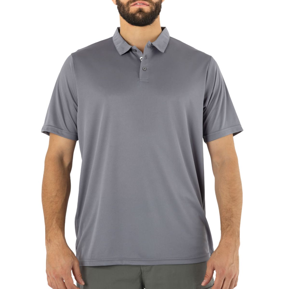 QUEBEC - Polera Cooldry Quebec Manga Corta Gris