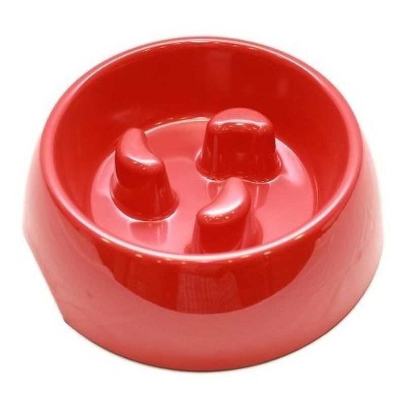 MASCAN - Plato Melamina Anti-ahogo Talla M Rojo Perro Mascan