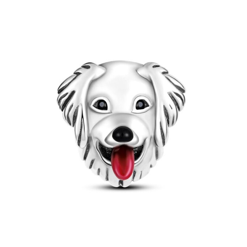SILVER HEART - Charm Perro Golden Retriever en Plata Fina 925 SILVER HEART