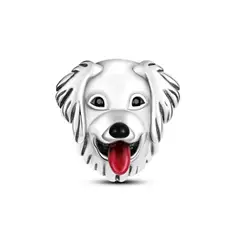 SILVER HEART - Charm Perro Golden Retriever en Plata Fina 925