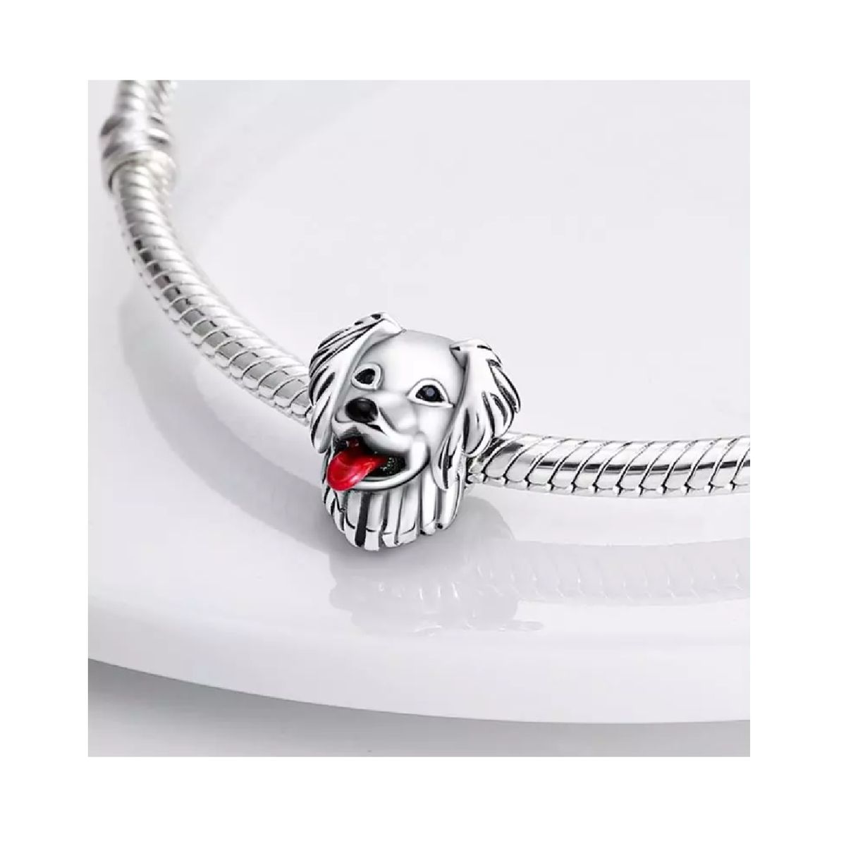SILVER HEART - Charm Perro Golden Retriever en Plata Fina 925 SILVER HEART