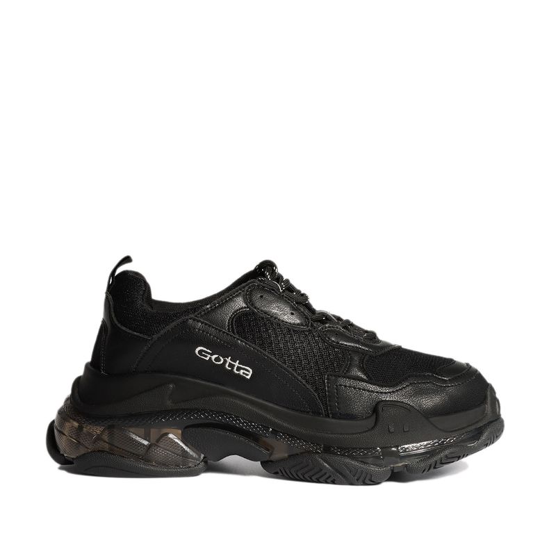 GOTTA - Zapatilla Mujer Negra Cuero 13580