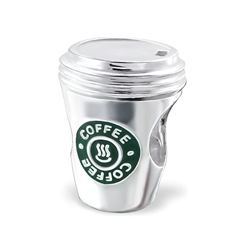 SILVER HEART - Charm Vaso de Café en Plata Fina 925 SILVER HEART
