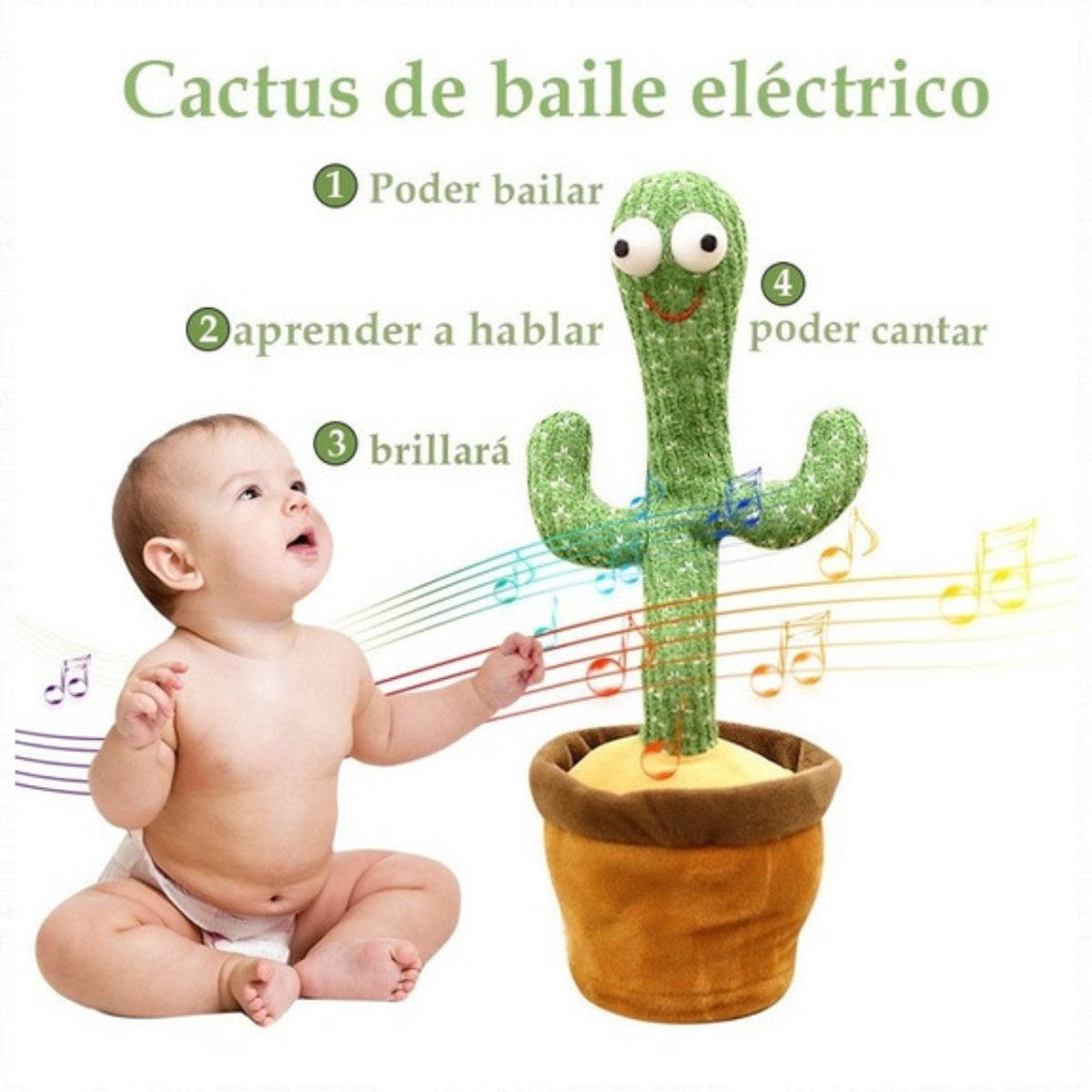 GTI - Cactus Bailarín Musical Repetidor Recargable Interactivo