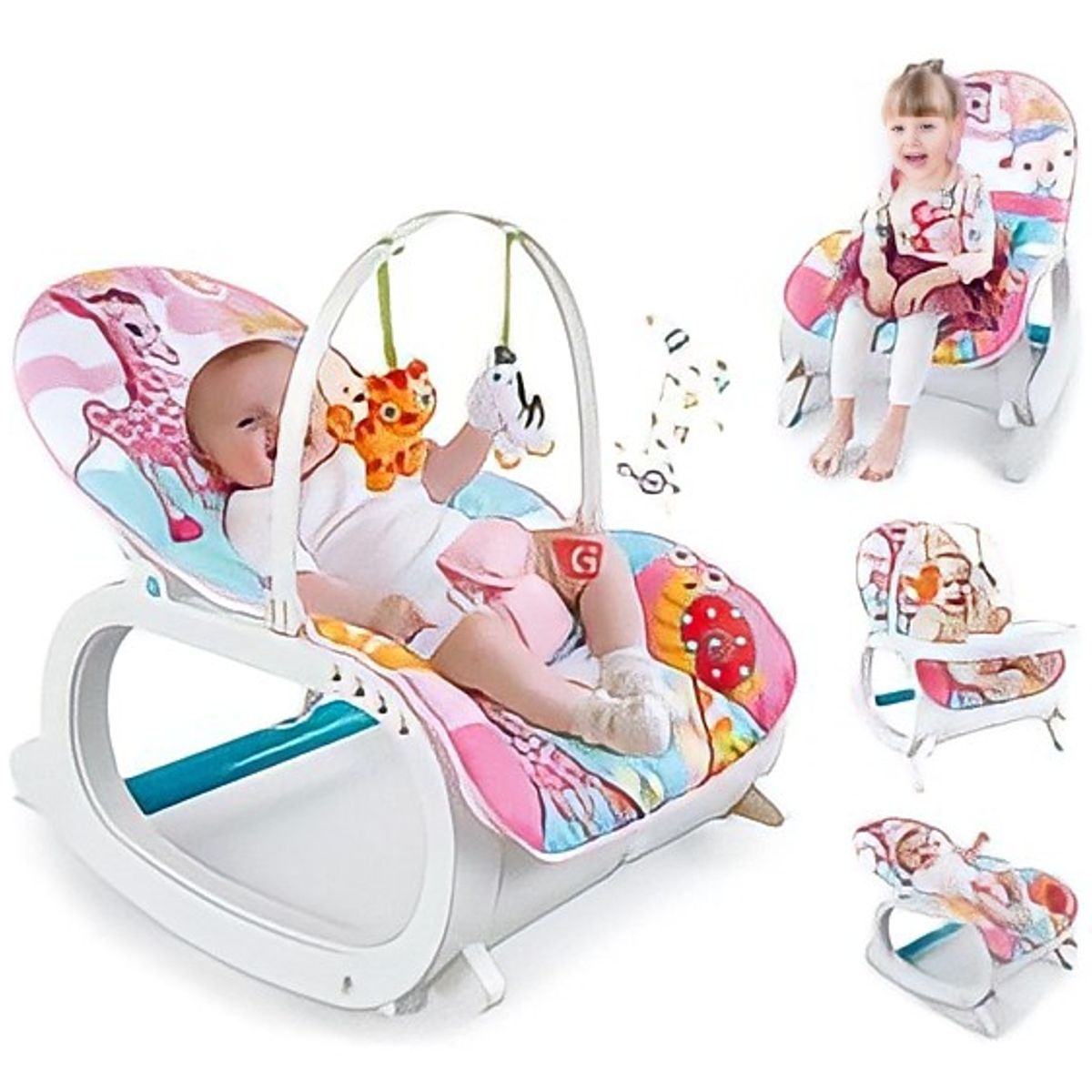 GENERICO - Silla Mecedora 2 en 1 Musical y Vibradora.