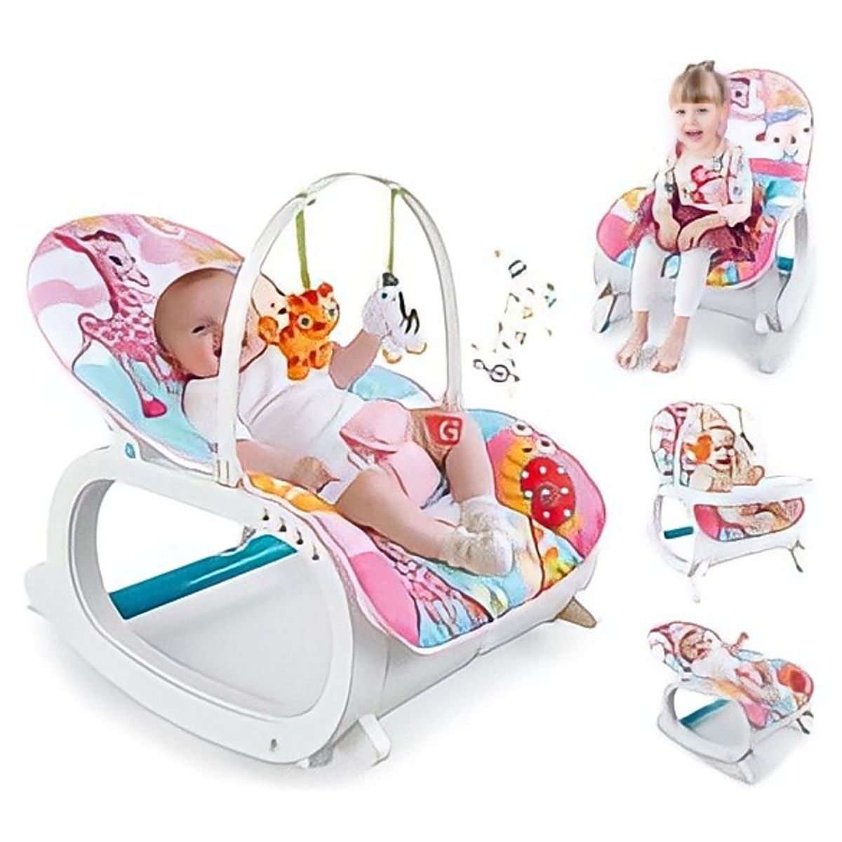 GENERICO - Silla Mecedora 2 en 1 Musical y Vibradora.
