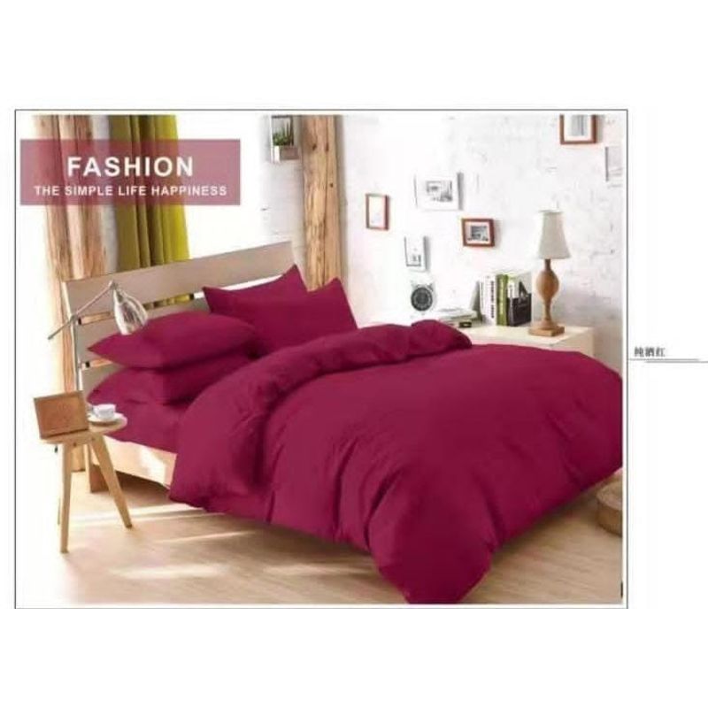 ANGELES DEL HOGAR - Juego De Sabanas King + 2 Fundas D Almohadas Burdeo