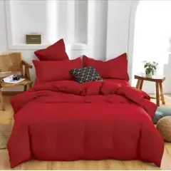 ANGELES DEL HOGAR - Juego De Sabanas King + 2 Fundas D Almohadas Rojo