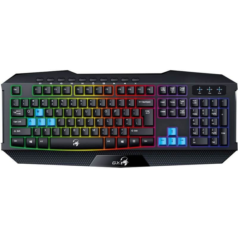 GENIUS - Teclado Gamer Genius Gaming K215 Scorpion, USB, 7 Colores, Inglés