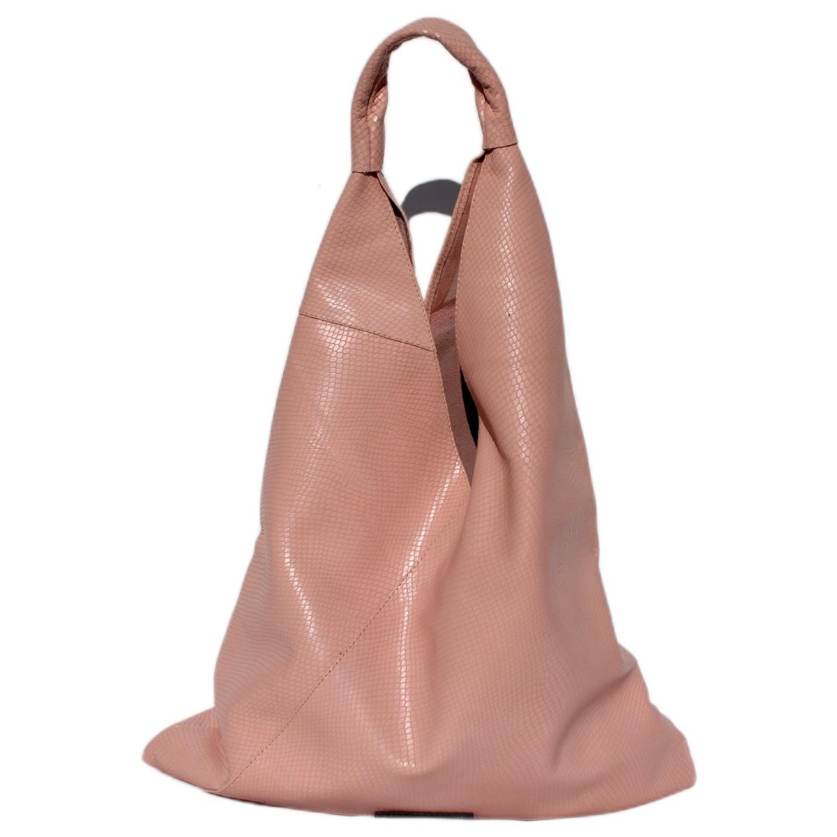 PIERA MARASSI - Cartera Piera Marassi cuero natural genuino Modelo Roberta Rosa