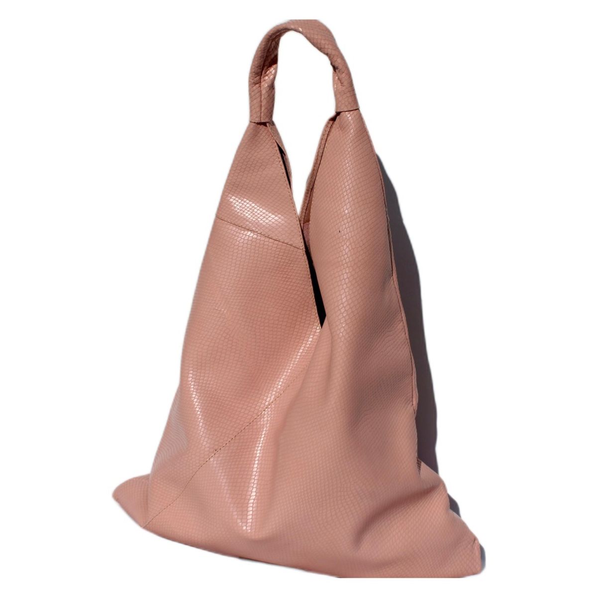 PIERA MARASSI - Cartera Piera Marassi cuero natural genuino Modelo Roberta Rosa