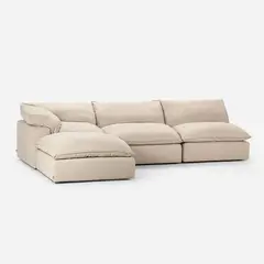 ROSEN - Sofá Seccional Shanklin 4 Piezas Izquierdo Tela Beige
