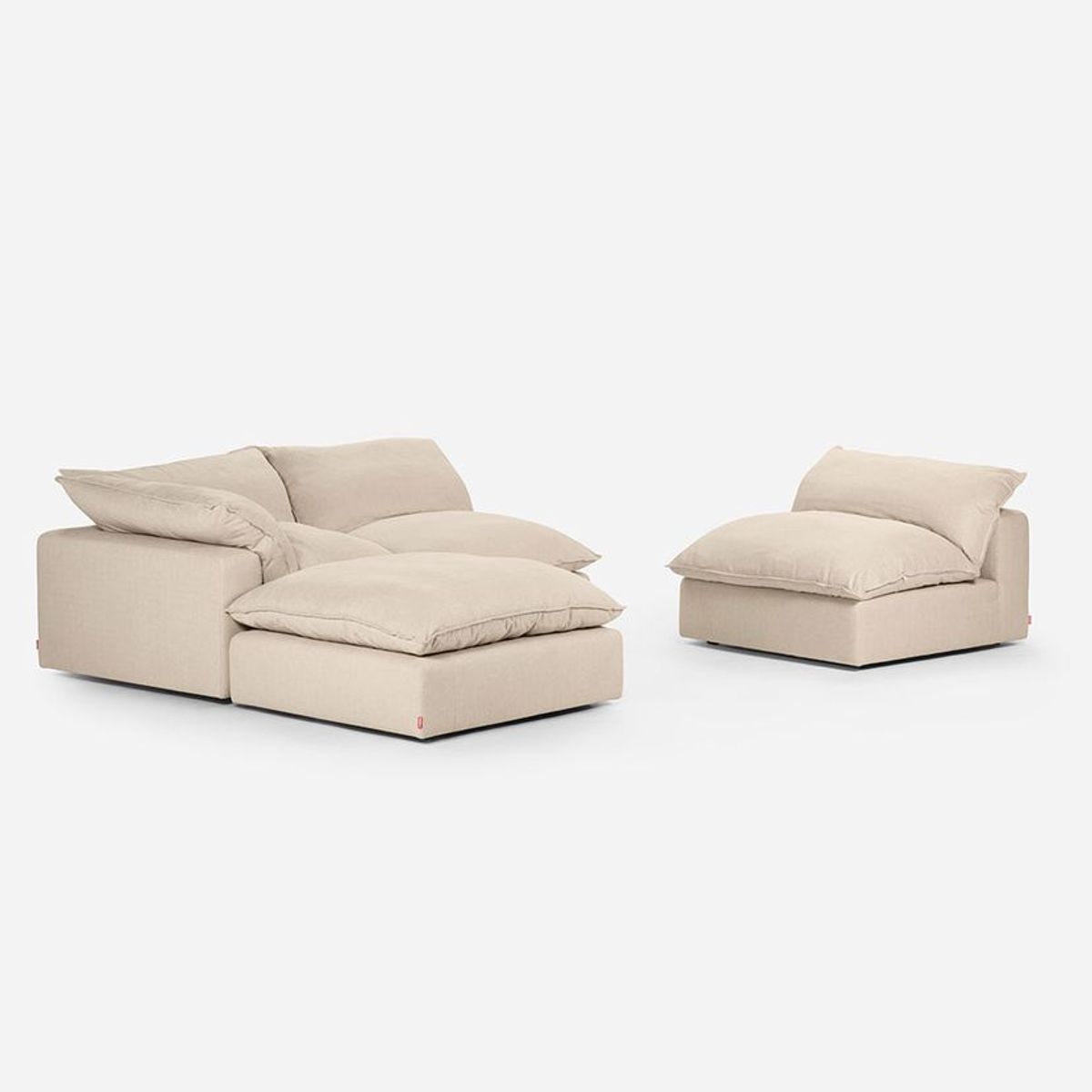 ROSEN - Sofá Seccional Rosen Shanklin 4 Piezas Izquierdo Tela Beige