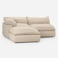 Sofá Seccional Shanklin Izquierdo 3 Piezas Tela Beige