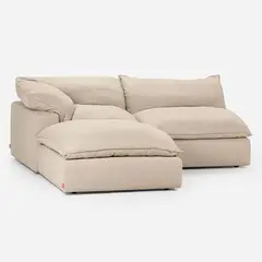 ROSEN - Sofá Seccional Shanklin Izquierdo 3 Piezas Tela Beige
