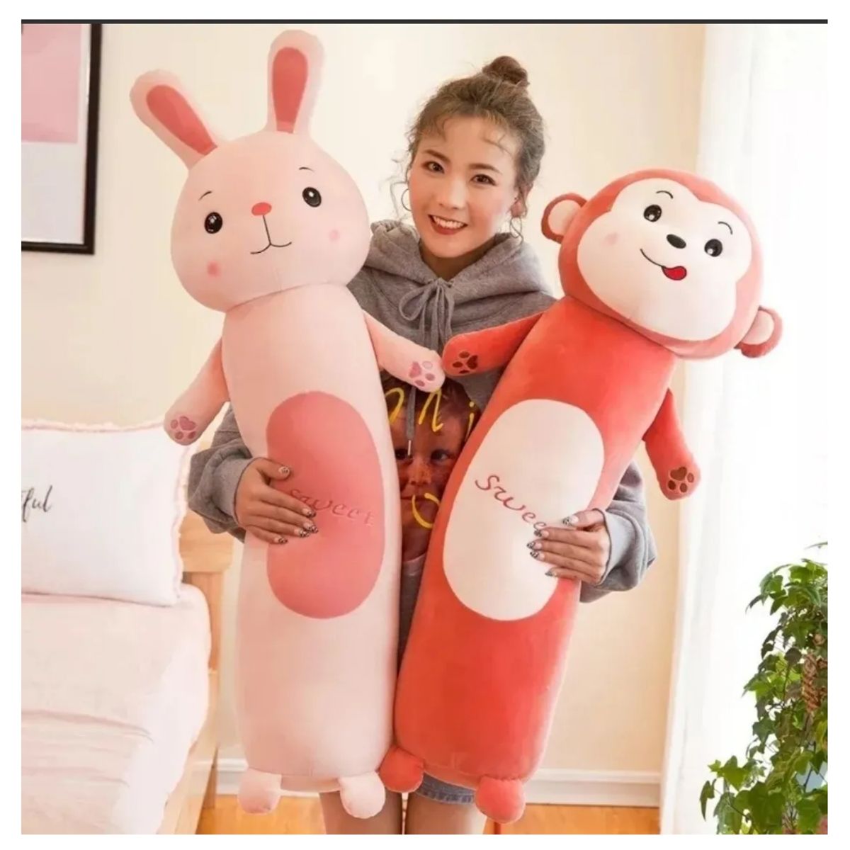 GENERICO - Almohada Peluche Cojin Cilíndrico De Animales Dormir Juguete