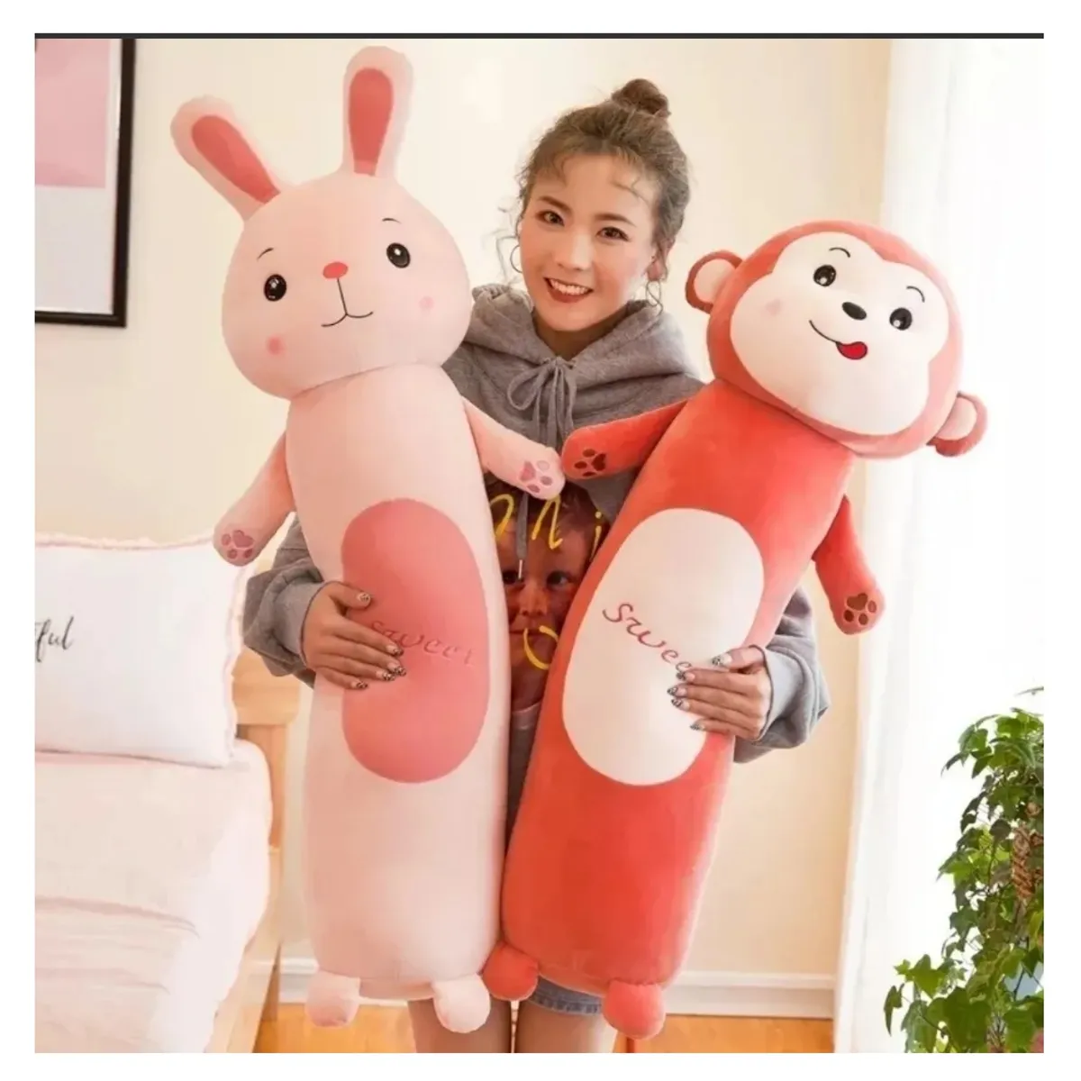 GENERICO - Almohada Peluche Cojin Cilíndrico De Animales Dormir Juguete