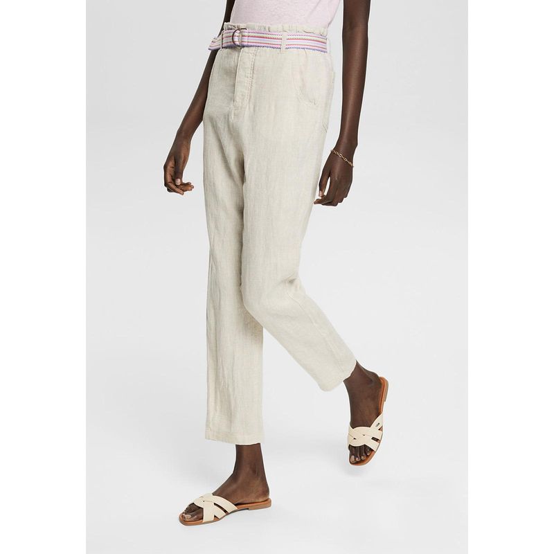ESPRIT - Pantalón De Lino Con Cinturón De Colores Esprit ESPRIT