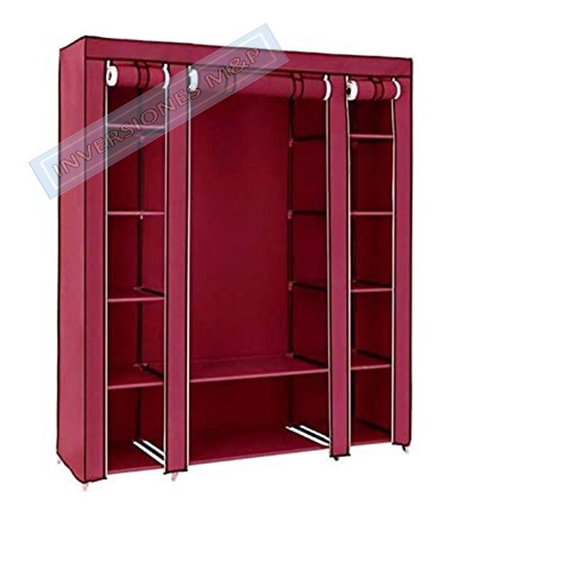 MP - Practico Armario Closet Ropero Armable Grande Color BurdeoVinotinto